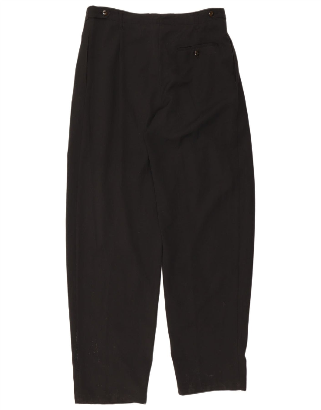 Pantaloni casual con pegging da uomo vintage IT 50 Large W34 L33 poliestere nero