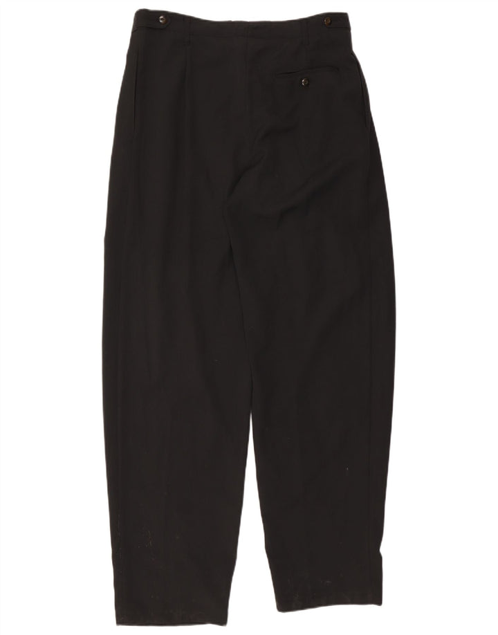 Pantaloni casual con pegging da uomo vintage IT 50 Large W34 L33 poliestere nero