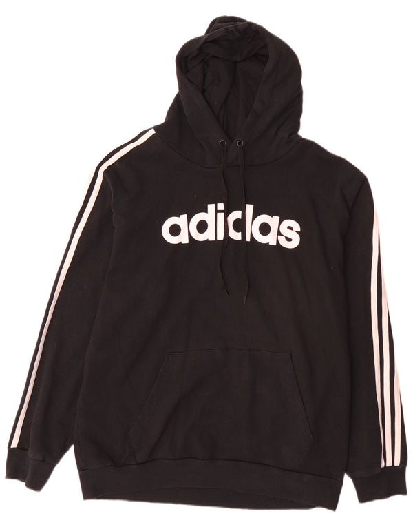 Felpa con cappuccio grafica da uomo Adidas XL in cotone nero