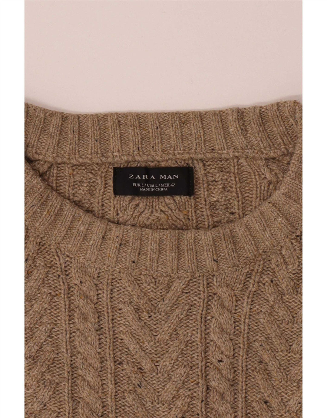 Maglione Zara da uomo con scollo a barca grande beige