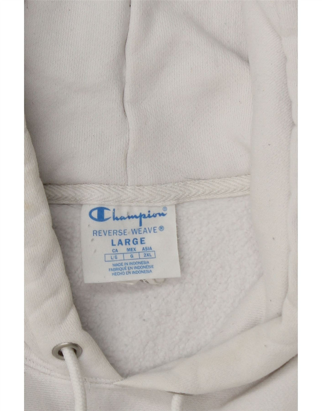 Maglione con cappuccio da uomo Champion grande in cotone bianco