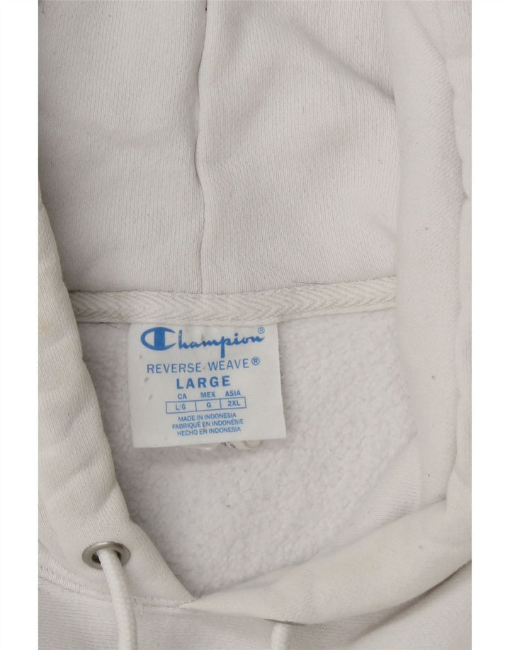 Maglione con cappuccio da uomo Champion grande in cotone bianco