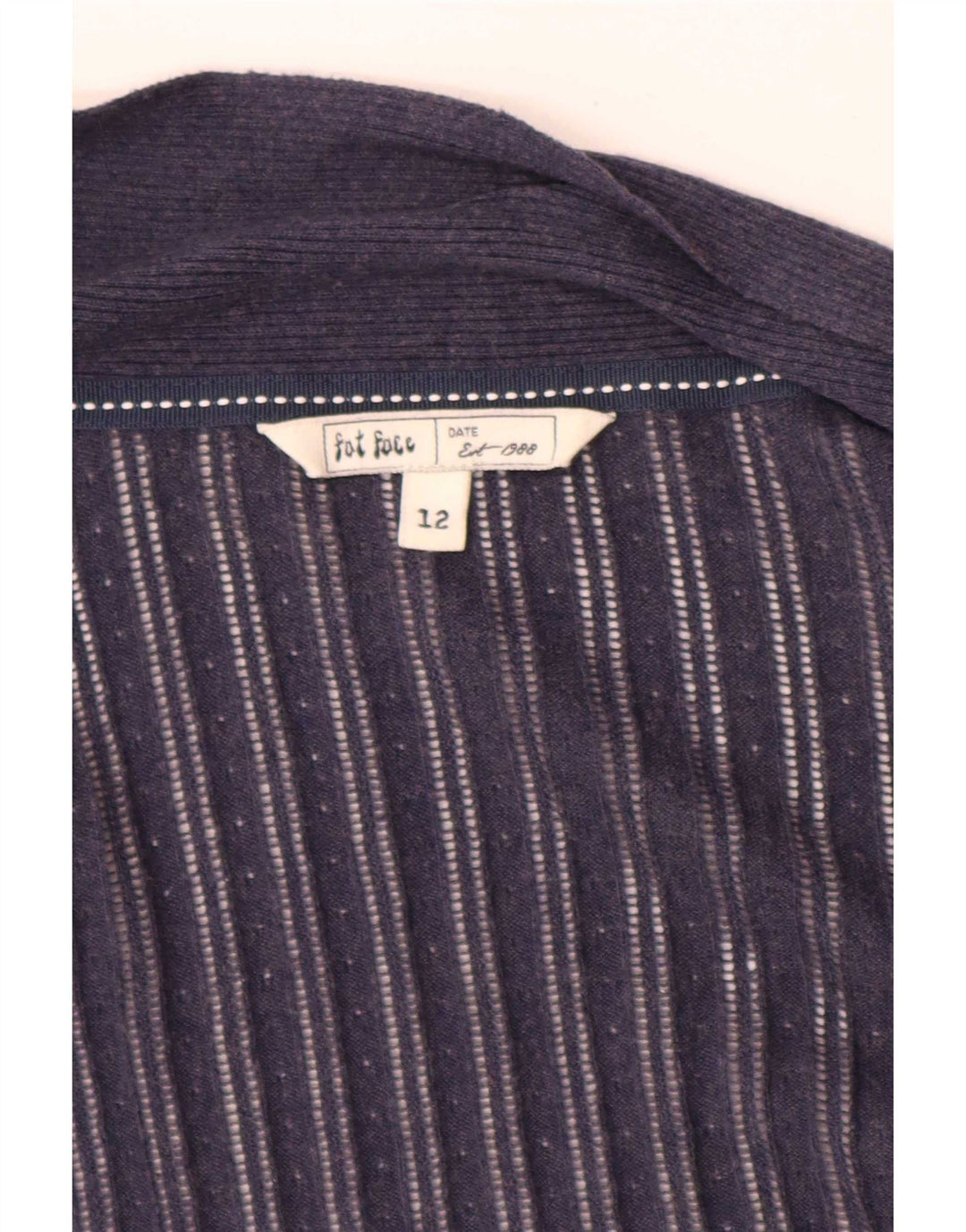 Maglione cardigan aperto asimmetrico da donna Fat Face UK 12 Medio Blu Navy
