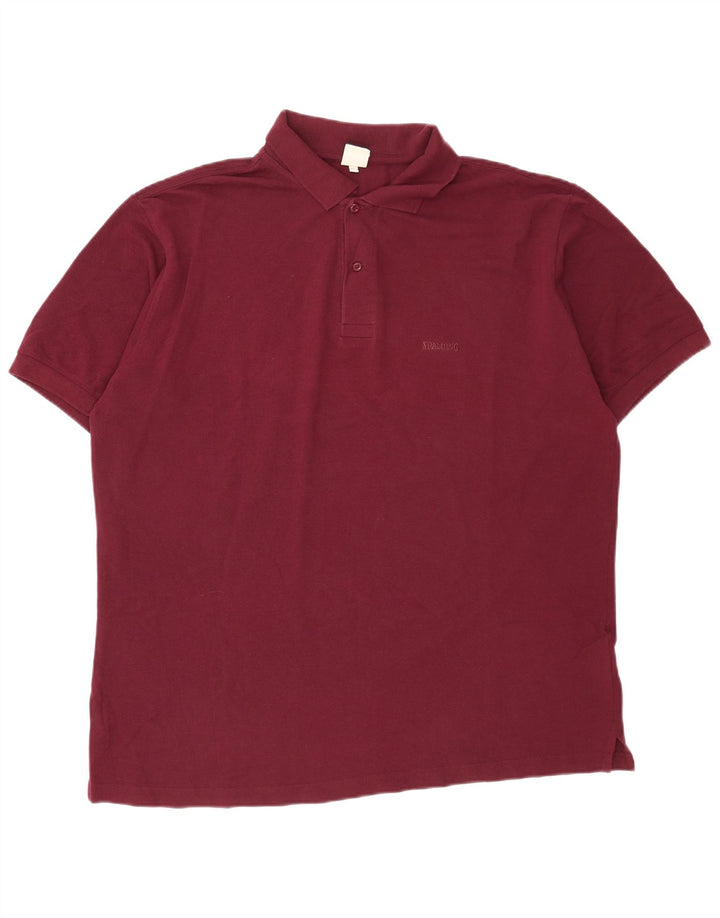 Polo da uomo Spalding 2XL in cotone bordeaux