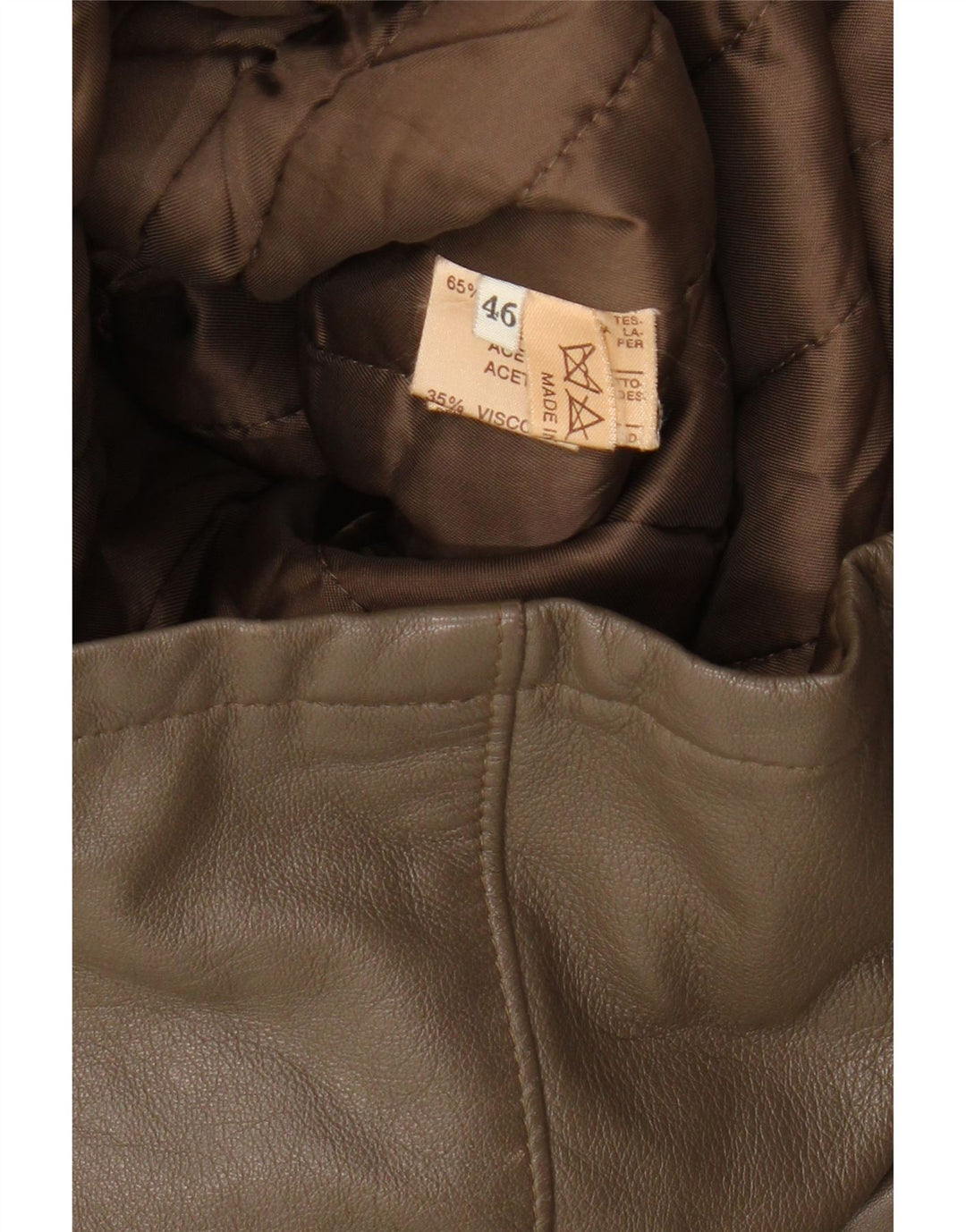VINTAGE Mens Military Leather Jacket IT 46 Small Brown Leather Vintage Vintage and Second-Hand Vintage from Messina Hembry 