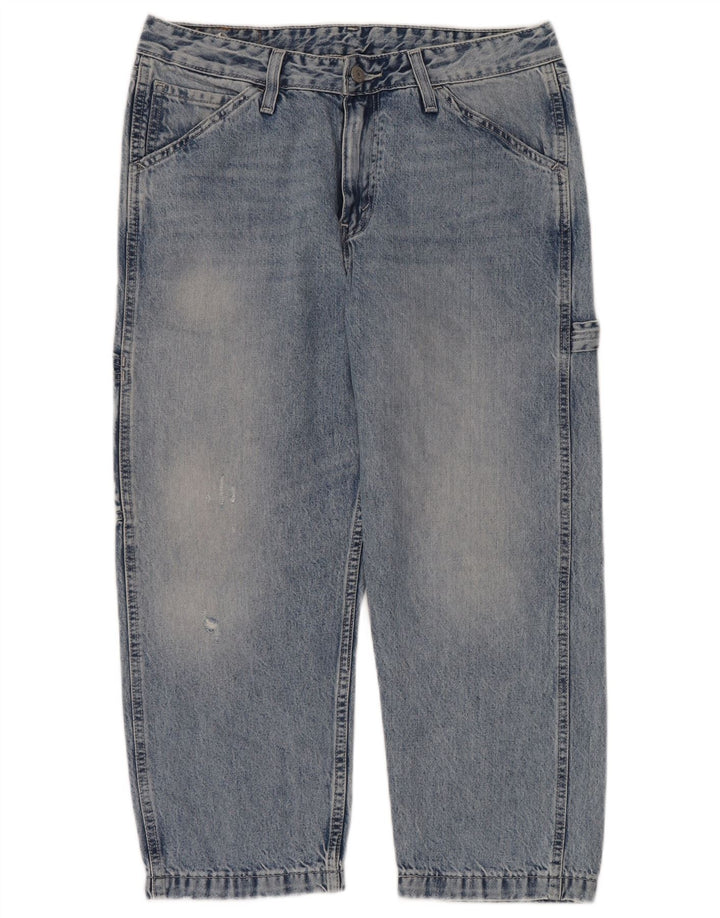 LEVI'S Jeans corti da uomo Carpenter vestibilità ampia a vita alta W32 L24 Blu