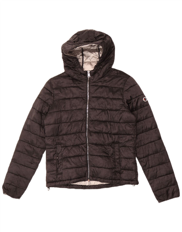 Giacca imbottita con cappuccio da donna Champion UK 18 XL nera in poliammide