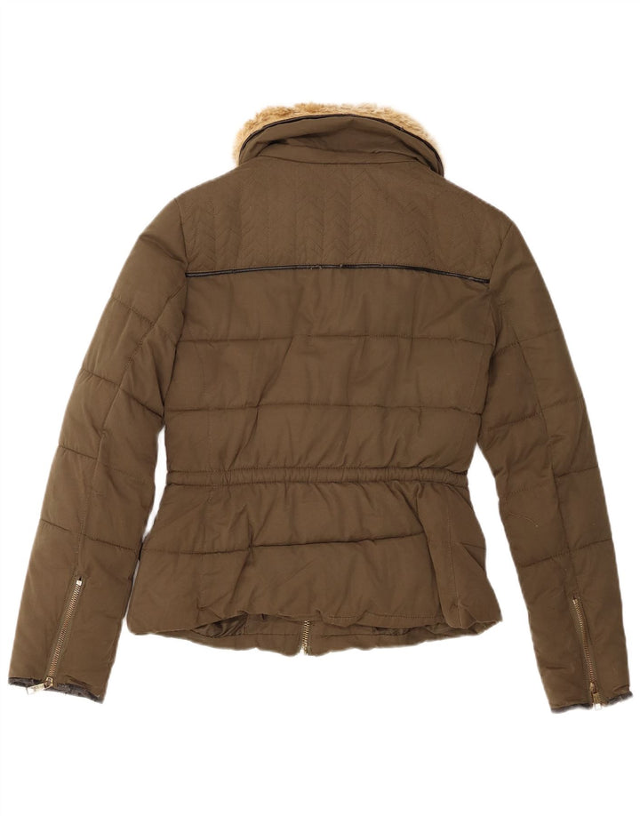 Giacca imbottita da donna Zara UK 6 XS Cachi