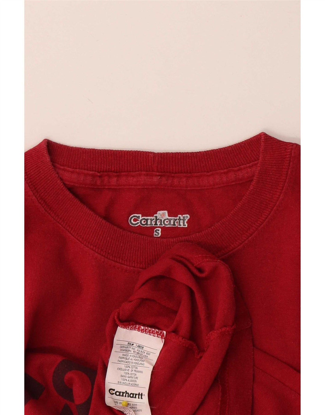 T-shirt grafica da uomo Carhartt Top piccola in cotone rosso