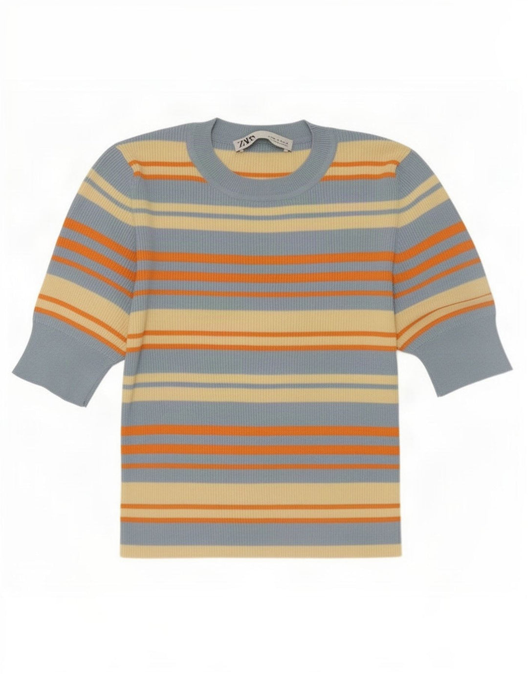 Top corto da donna Zara in camicetta UK 12 Viscosa a righe multicolore media