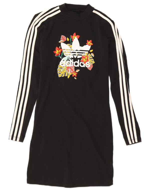 Adidas Donna Her Studio London Jumper Dress UK 10 Piccolo Nero Floreale
