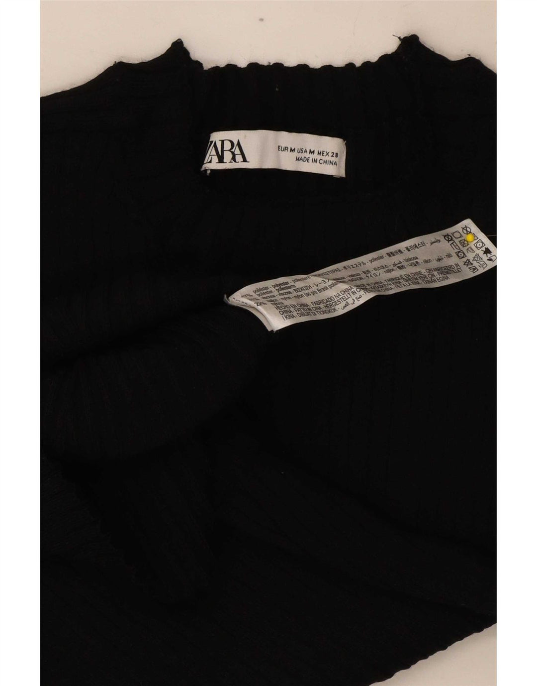 Maglione maglione girocollo da donna Zara UK 12 blocco colore nero medio