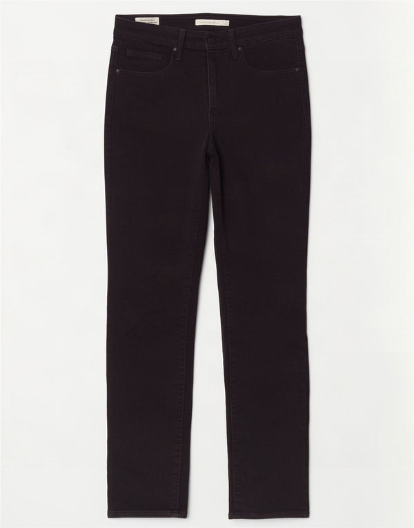 Jeans dritti a vita alta Levi's 724 da donna W27 L30 cotone nero