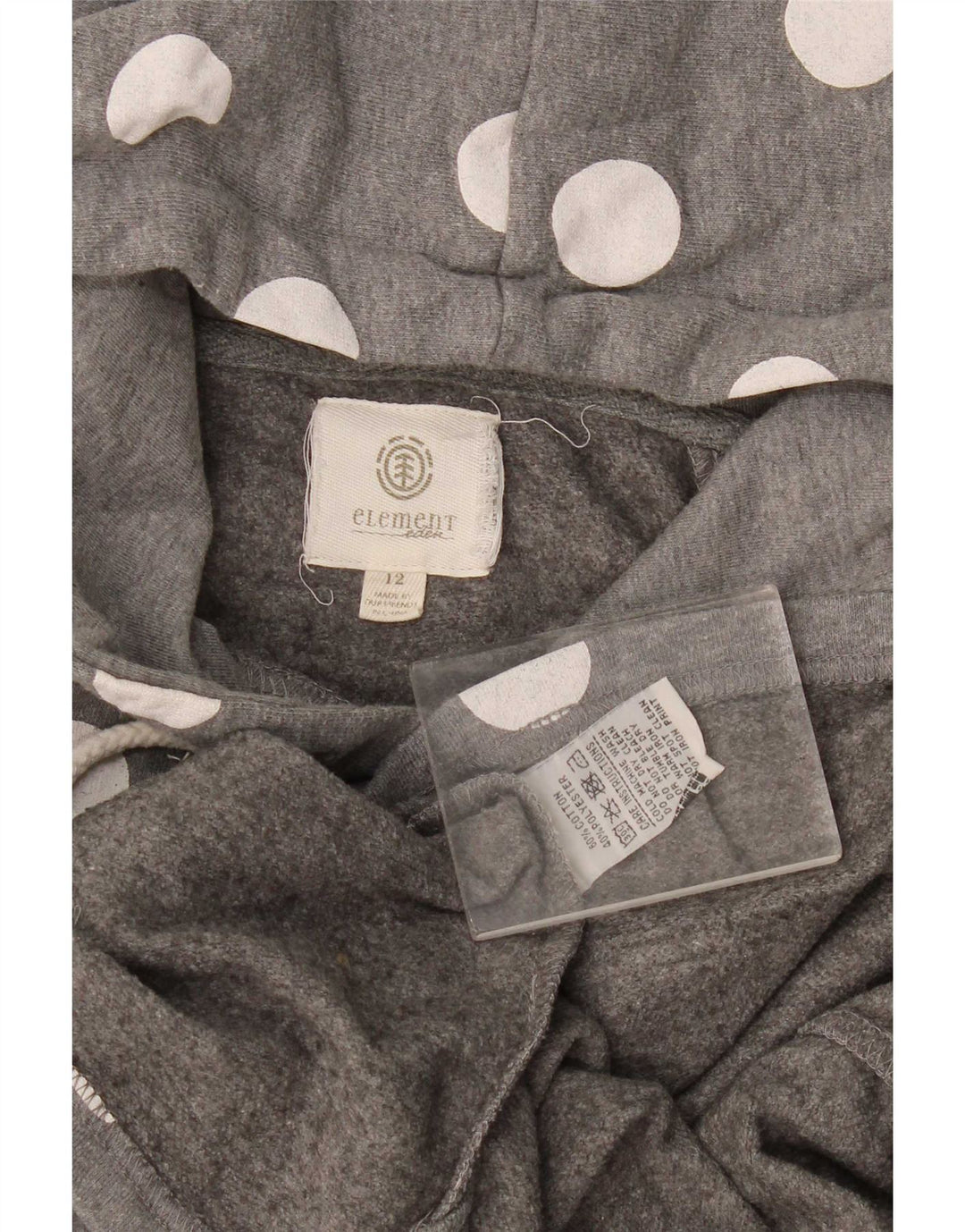 Maglione con cappuccio da donna Element US 12 grande cotone grigio a pois