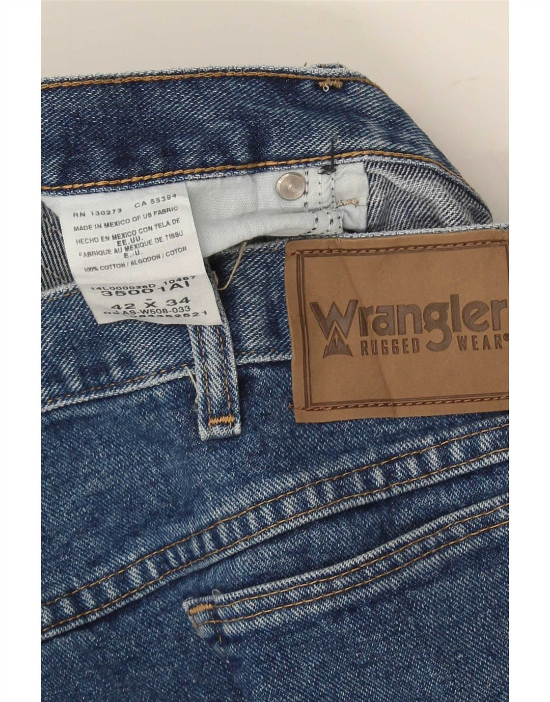 Jeans dritti da uomo Wrangler W42 W34 cotone blu