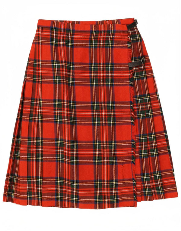 JEDBURGH KILTMAKERS Womens Wrap Skirt W30 Medium Red Plaid Acrylic
