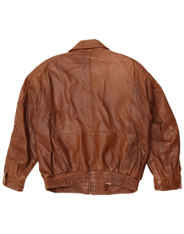 Giacca in pelle da uomo Kartel UK 40 Large in pelle marrone