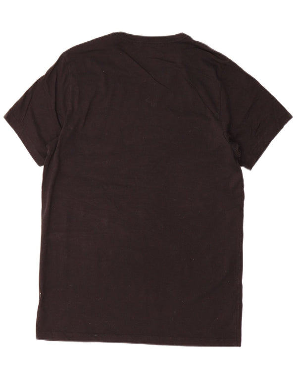 Calvin Klein Uomo Manica Corta Regular T-shirt Top Piccolo Cotone Nero
