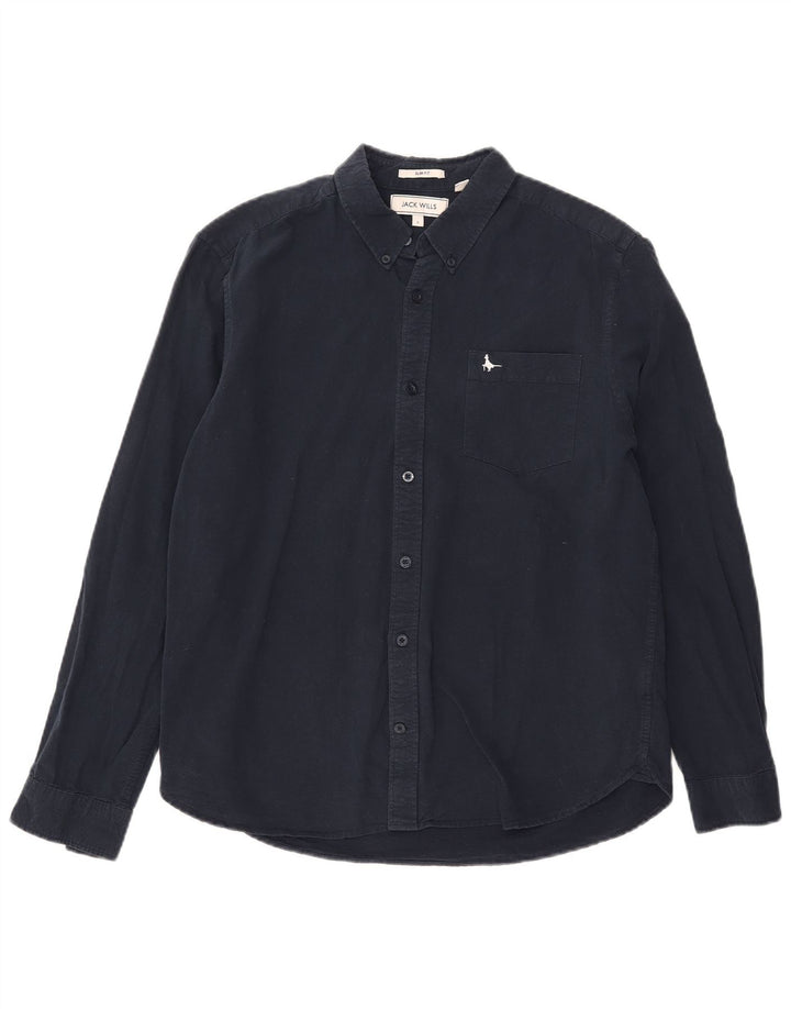 JACK WILLS Camicia slim fit da uomo grande blu navy
