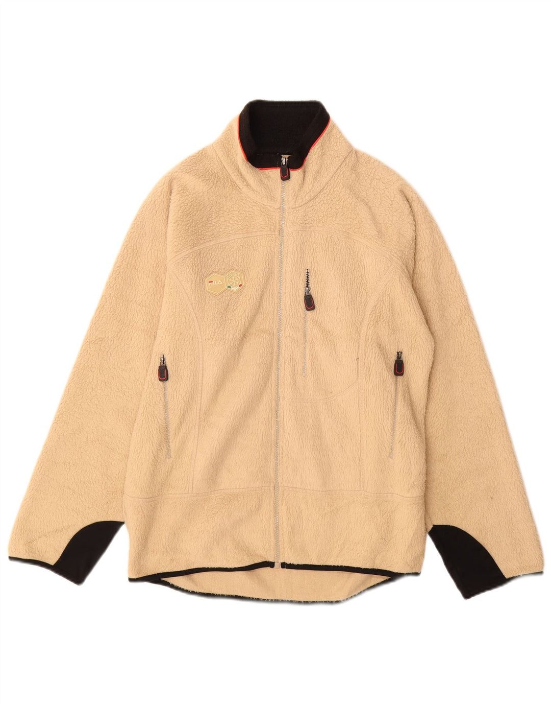 Giacca in pile Fila da uomo Italia UK 36 Small Beige Colourblock Poliestere
