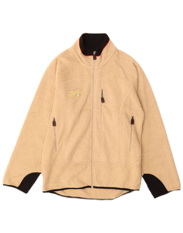 Giacca in pile Fila da uomo Italia UK 36 Small Beige Colourblock Poliestere