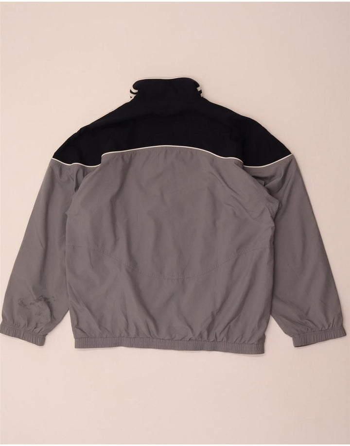 Giacca da tuta da uomo Adidas UK 38/40 Poliestere color block grigio medio