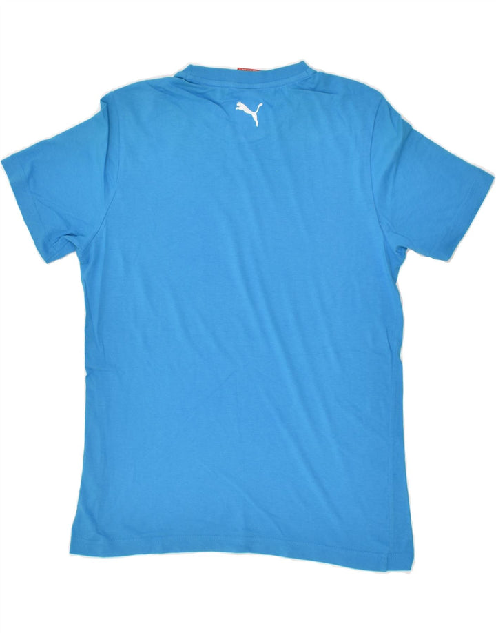 PUMA Mens Graphic T-Shirt Top Small Blue Cotton | Vintage Puma | Thrift | Second-Hand Puma | Used Clothing | Messina Hembry 