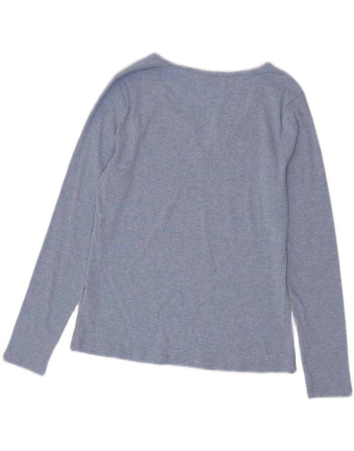 Marks & Spencer Top da donna a maniche lunghe UK 14 Large Blu Poliestere