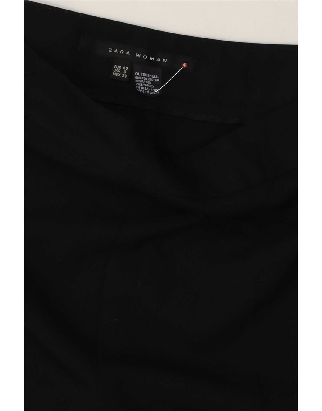 Pantaloni casual a gamba larga da donna Zara EU 40 medi W30 L30 poliestere nero