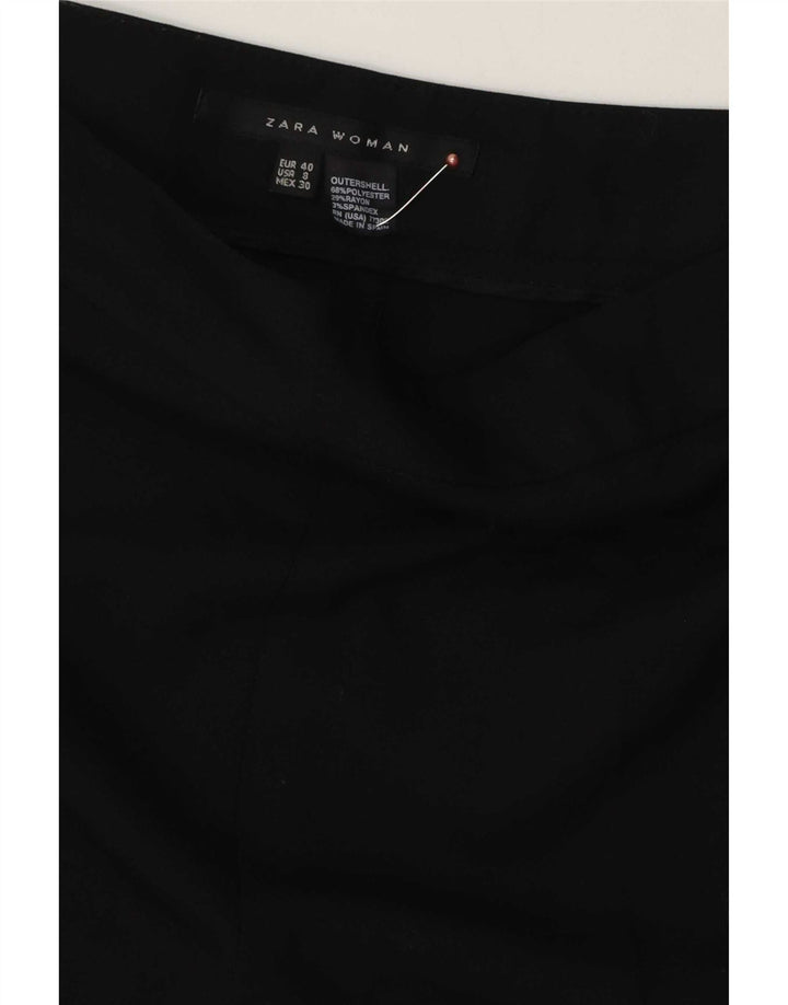 Pantaloni casual a gamba larga da donna Zara EU 40 medi W30 L30 poliestere nero
