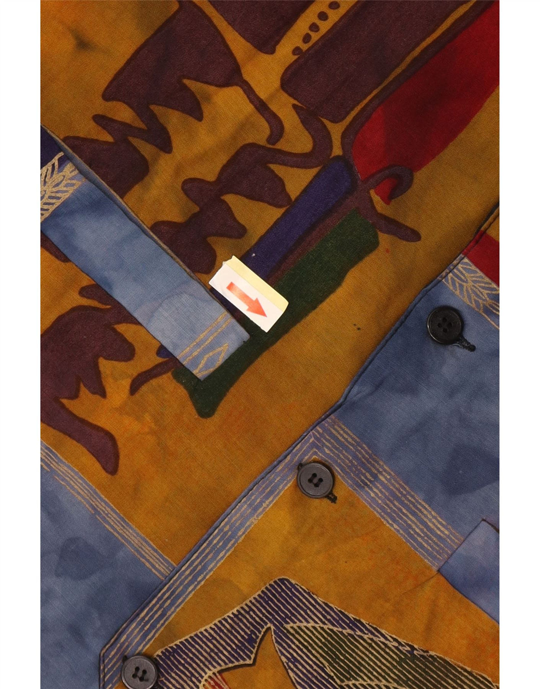 Gilet vintage da uomo con motivo astratto, grande blu