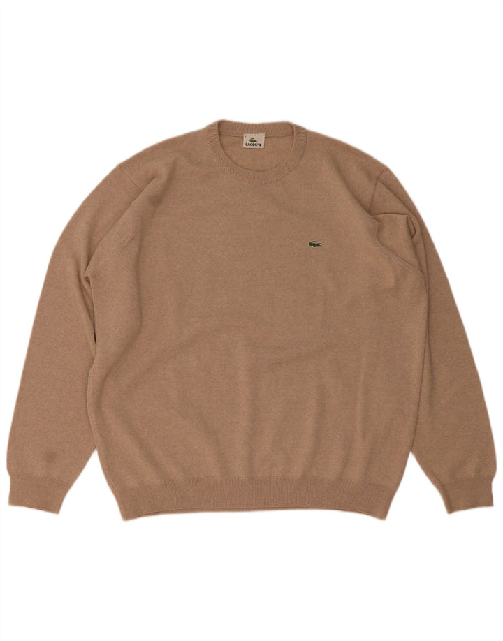 Maglione maglione girocollo da uomo Lacoste taglia 8 3XL lana marrone