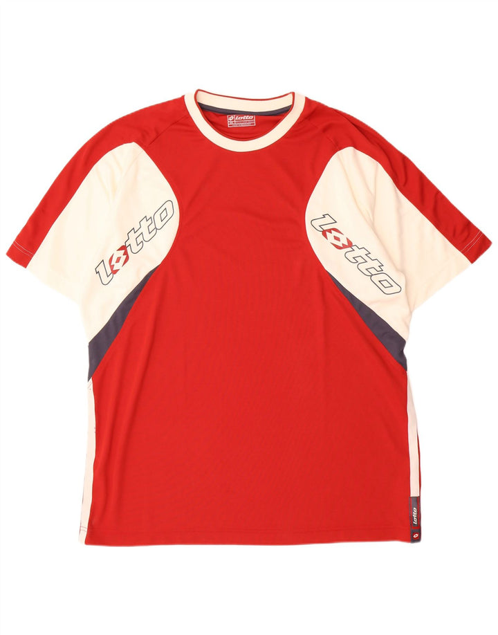 T-shirt grafica da uomo Lotto Top 2XL Poliestere color block rosso