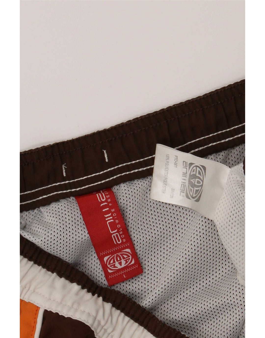 Pantaloncini da bagno con grafica da uomo con animali, grandi in poliestere color block bianco