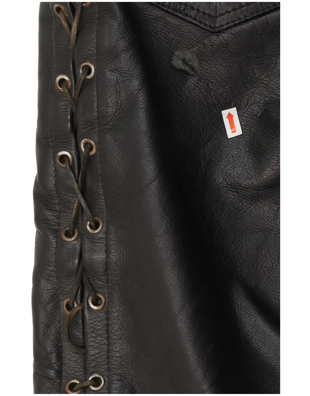 Pantaloni dritti in pelle da uomo VINTAGE W30 L30 neri