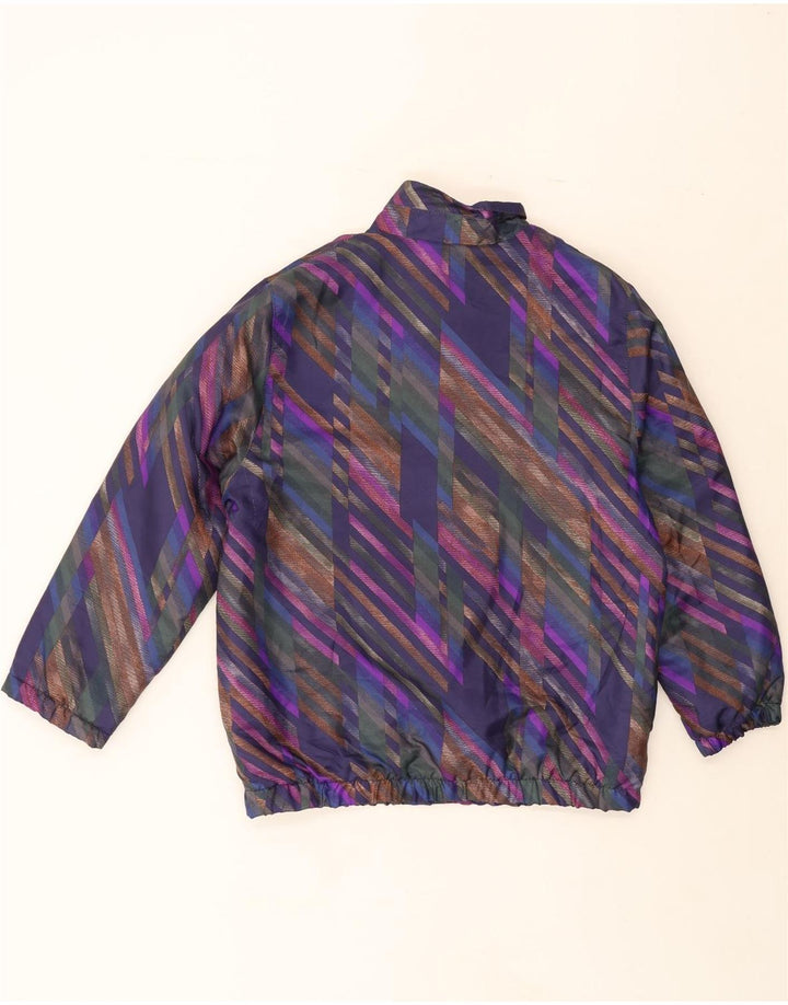 VINTAGE Womens Bomber Jacket EU 38 Medium Purple Striped Vintage Vintage and Second-Hand Vintage from Messina Hembry 