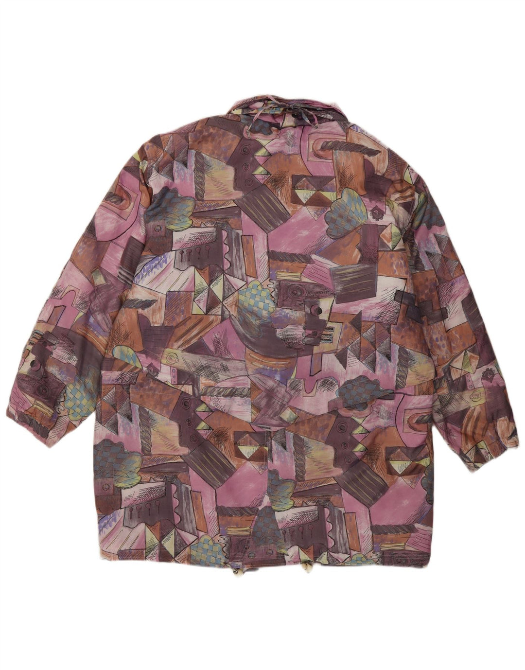 Giacca pratica da donna vintage dal taglio ampio UK 18 XL Patchwork multicolore
