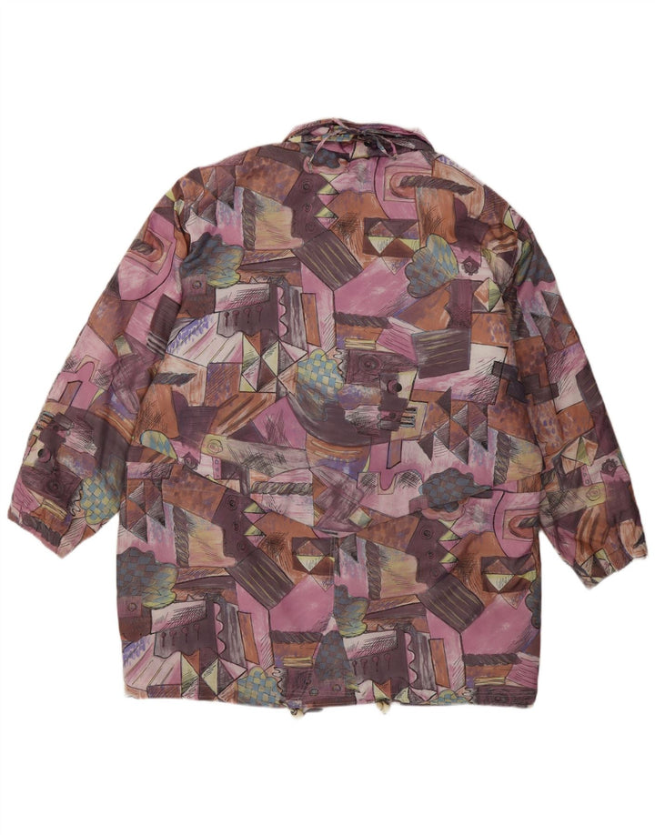 Giacca pratica da donna vintage dal taglio ampio UK 18 XL Patchwork multicolore
