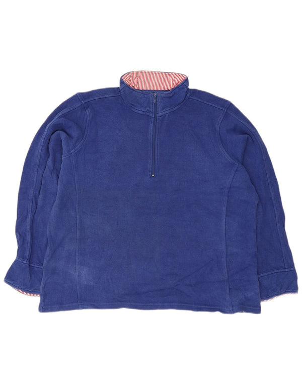 Top da donna con zip e collo a maniche lunghe Orvis UK 18 XL cotone blu