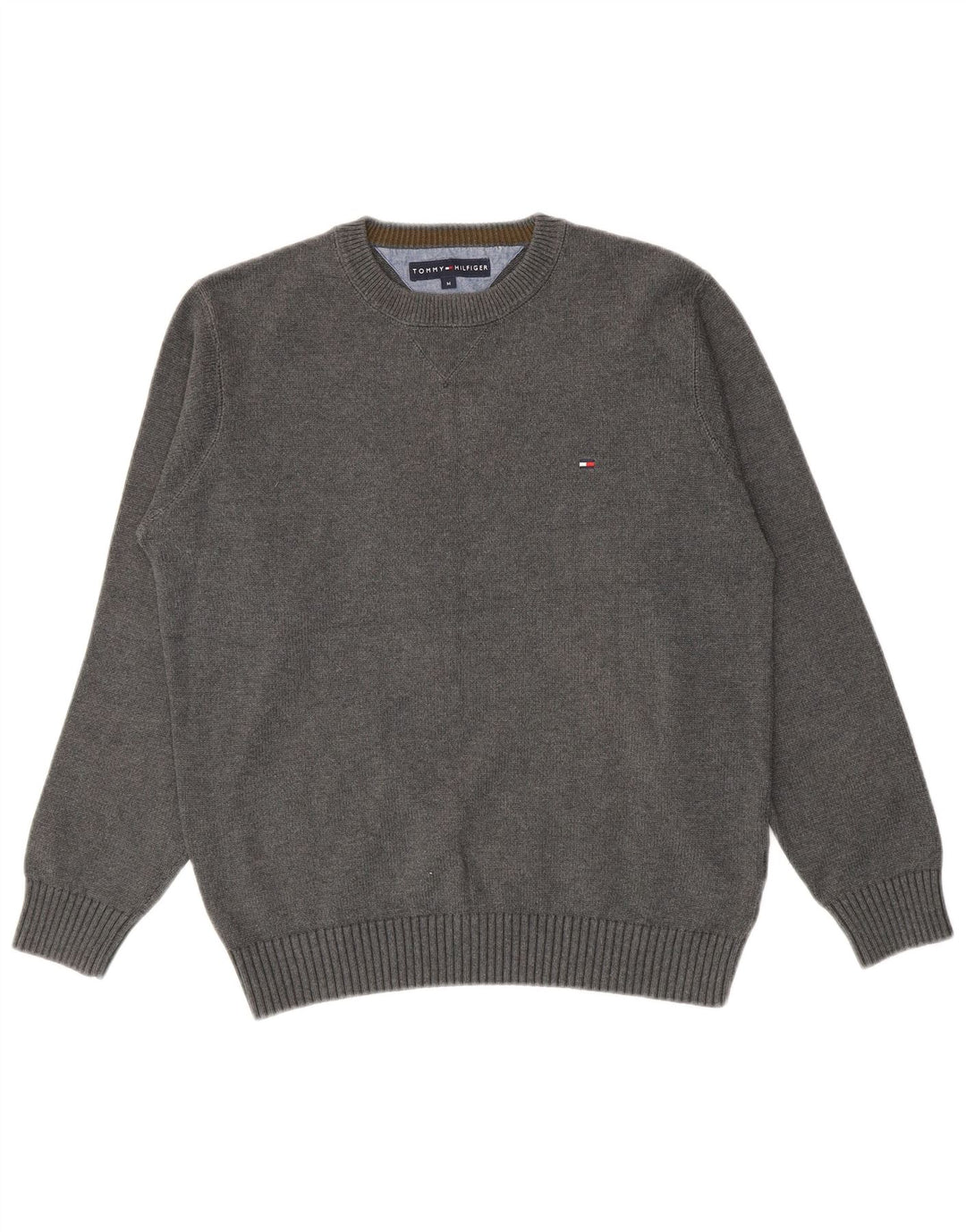 Maglione maglione girocollo da uomo Tommy Hilfiger in cotone grigio medio