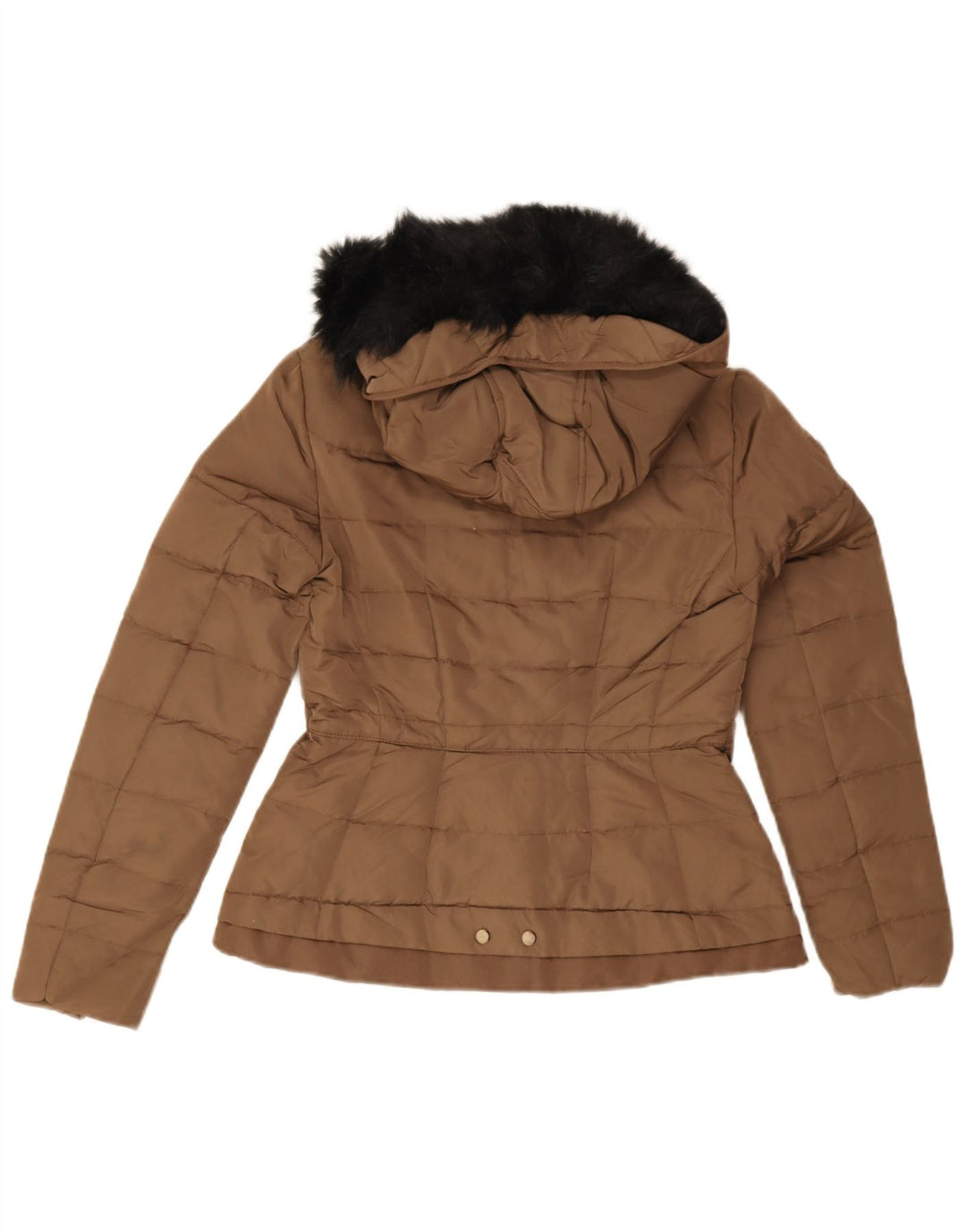 Giacca imbottita con cappuccio da donna Zara UK 10 piccola marrone