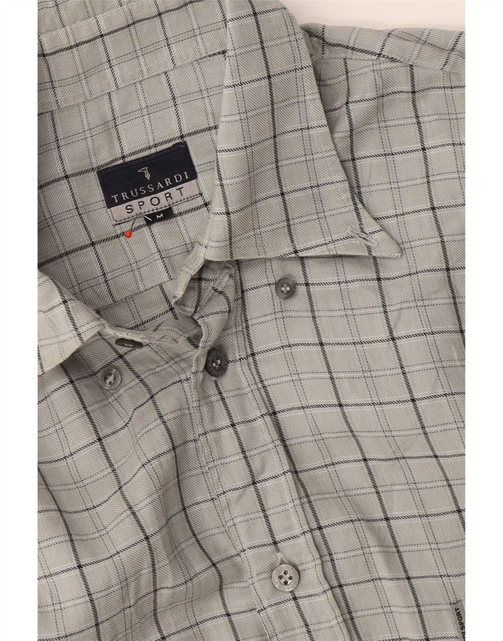 Camicia Trussardi Uomo Grigio Medio Check