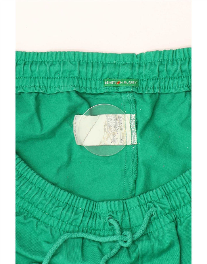 Pantaloncini sportivi grafici da uomo Benetton in cotone verde medio