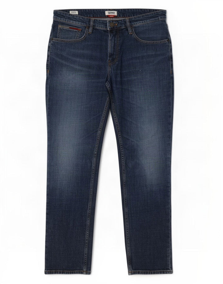 Jeans dritti da uomo Tommy Hilfiger W34 L32 cotone blu