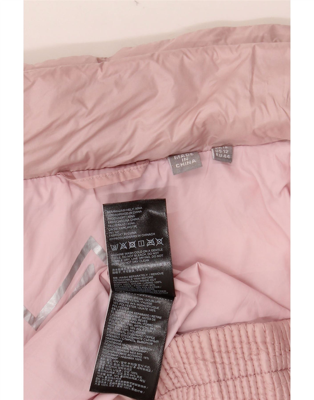 Giacca imbottita da donna SUPERDRY UK 16 grande nylon rosa