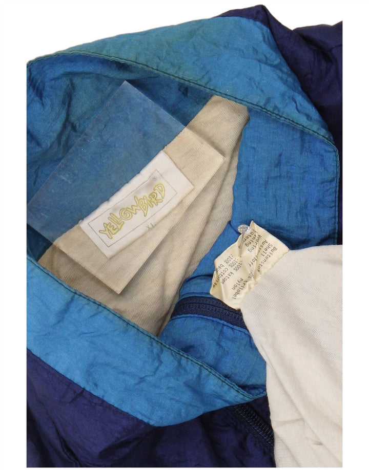 Giacca da tuta da uomo VINTAGE XL in nylon color block blu navy