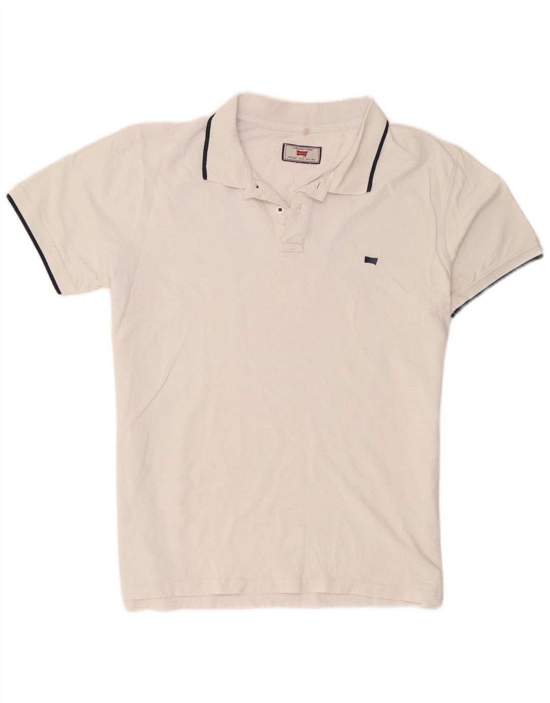 Polo Carrera da uomo vestibilità regolare XL in cotone a righe bianche