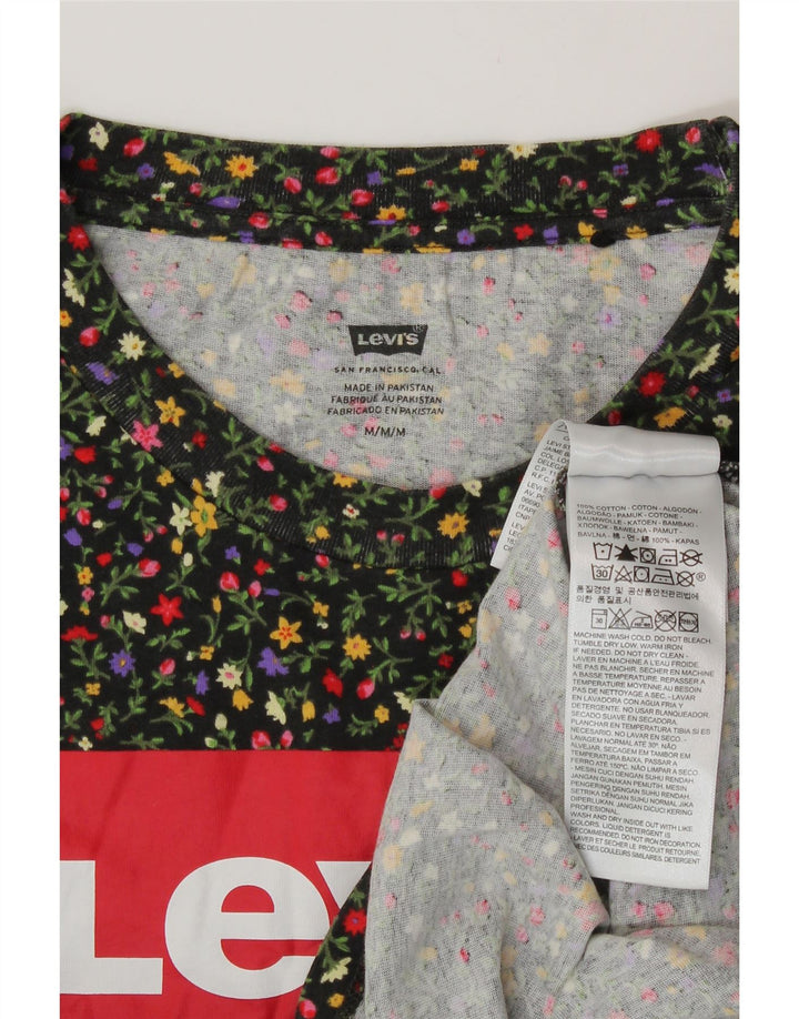 Levi's T-shirt grafica da donna Top UK 14 Cotone floreale multicolore medio