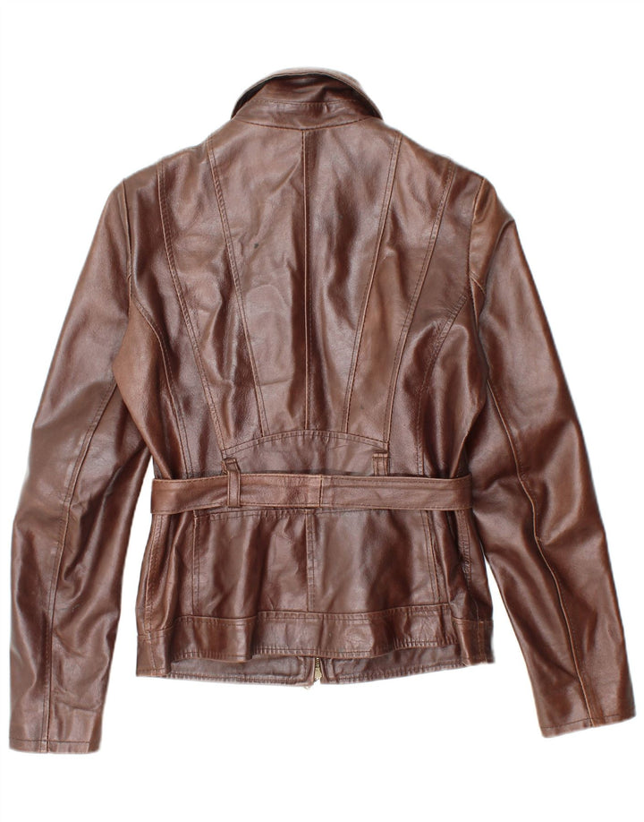 BATA AND MORE Womens Leather Jacket IT 46 Large Brown Leather
