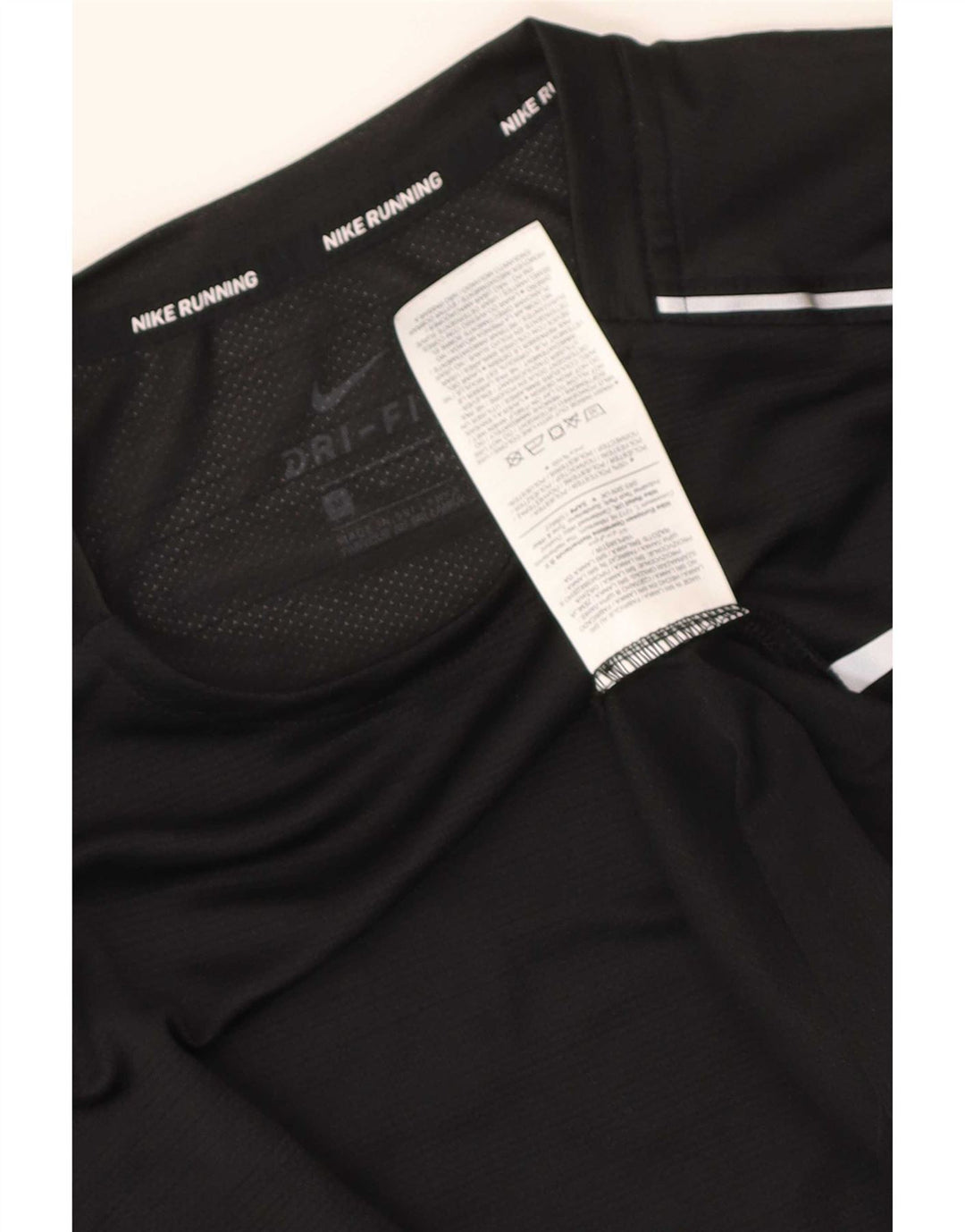 T-shirt Nike da uomo Dri Fit, top in poliestere nero medio
